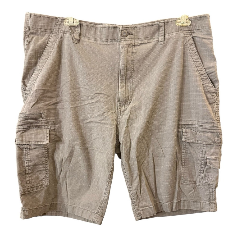 Wearfirst Cargo Khaki Shorts Mens‎ 42 Free Band Comfort Waist Ripstop 11" Inseam